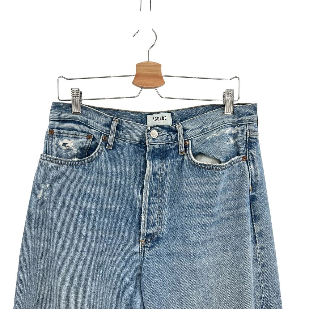 Agolde 90s Mid Rise Loose Jeans Distressed Ripped Wander Denim Size 28 - Picture 3 of 13